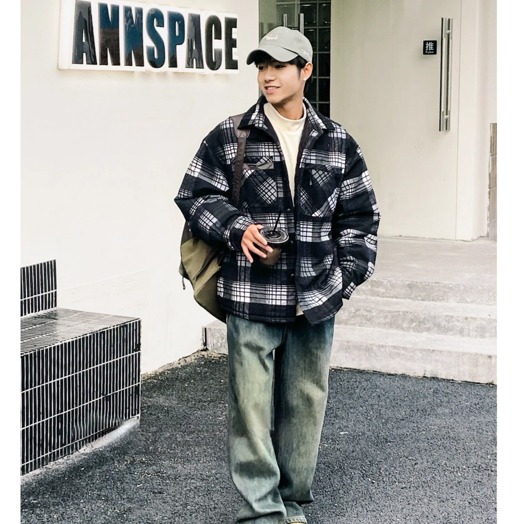 23592高端专享老林家老K秋冬外套黑白格