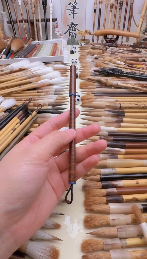 蛇纹木带帽款全纯元尾狼毫小楷出峰1.7cm