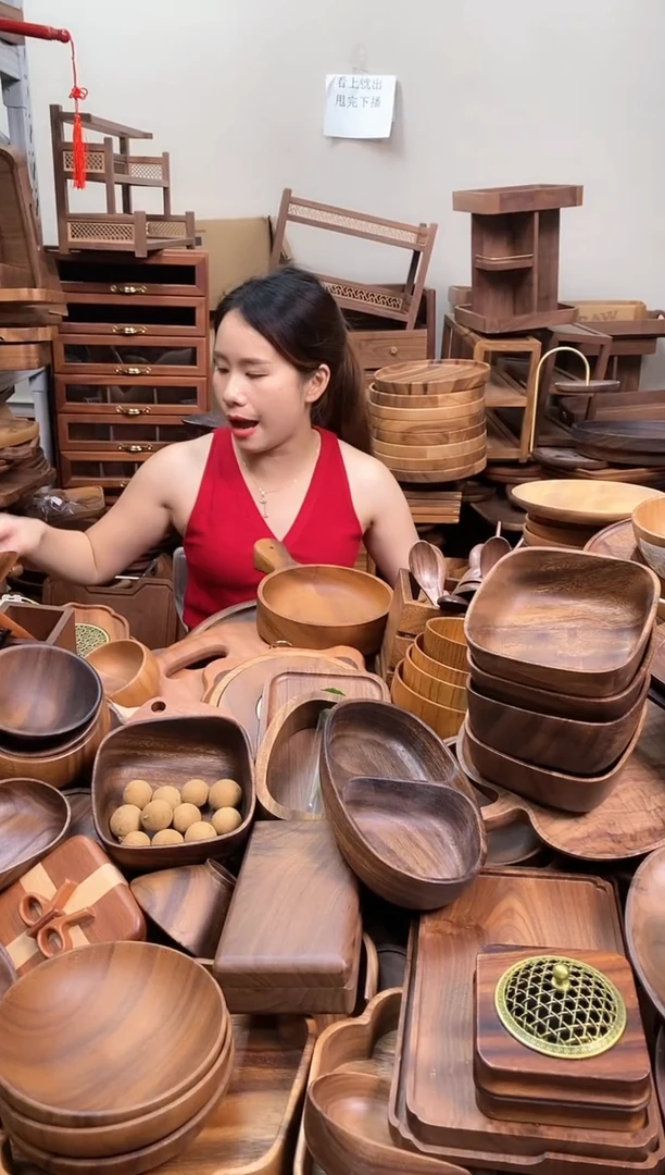 南美胡桃木大号泡菜碗