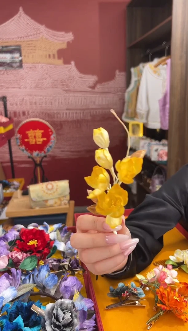 【闪购商品】织绣非遗绒花（发饰）