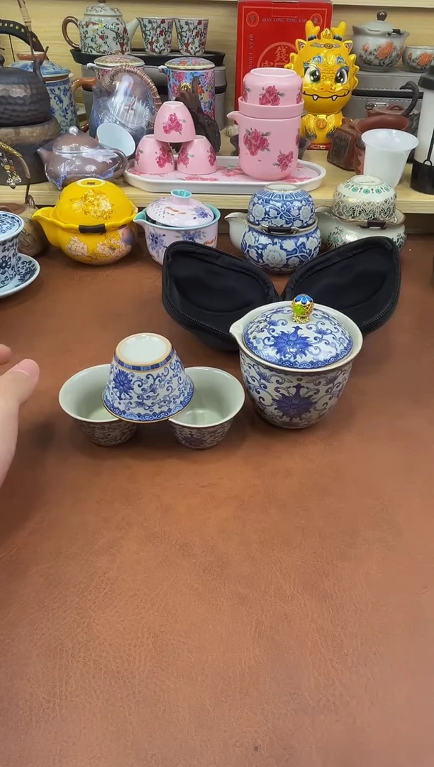 陶瓷茶具摆件旅行套组