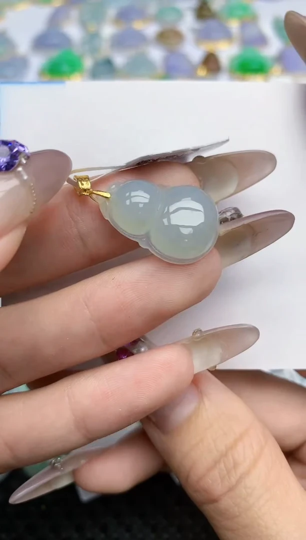 翡翠挂件银S925镶嵌237   天然翡翠A货