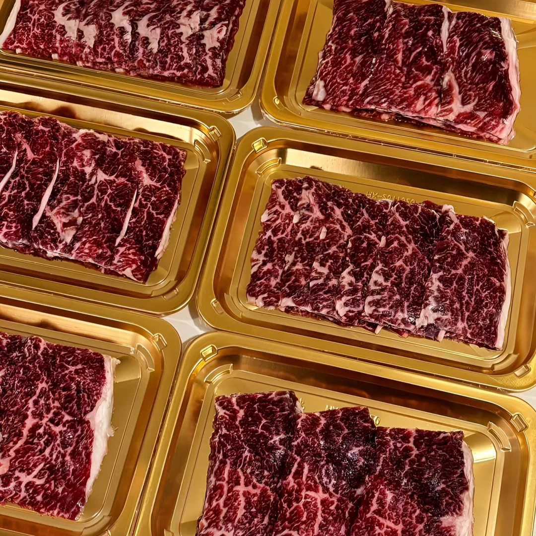 原切澳洲M6和牛羽下肉烤肉片 翼板肉 上脑边 和牛肉片 原切肥牛片