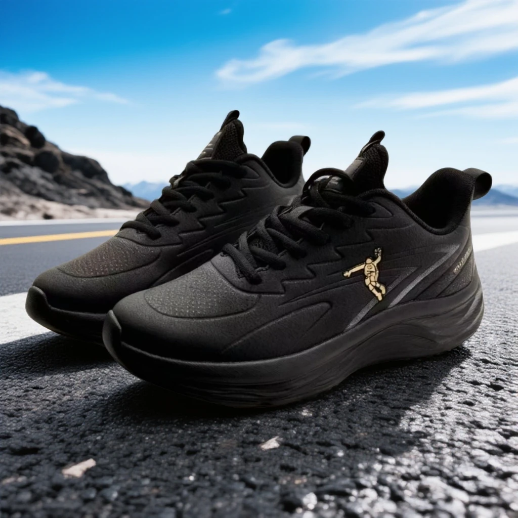 新款男鞋运动鞋减震跑步鞋防泼水时尚百搭潮流舒适透气黑色2561