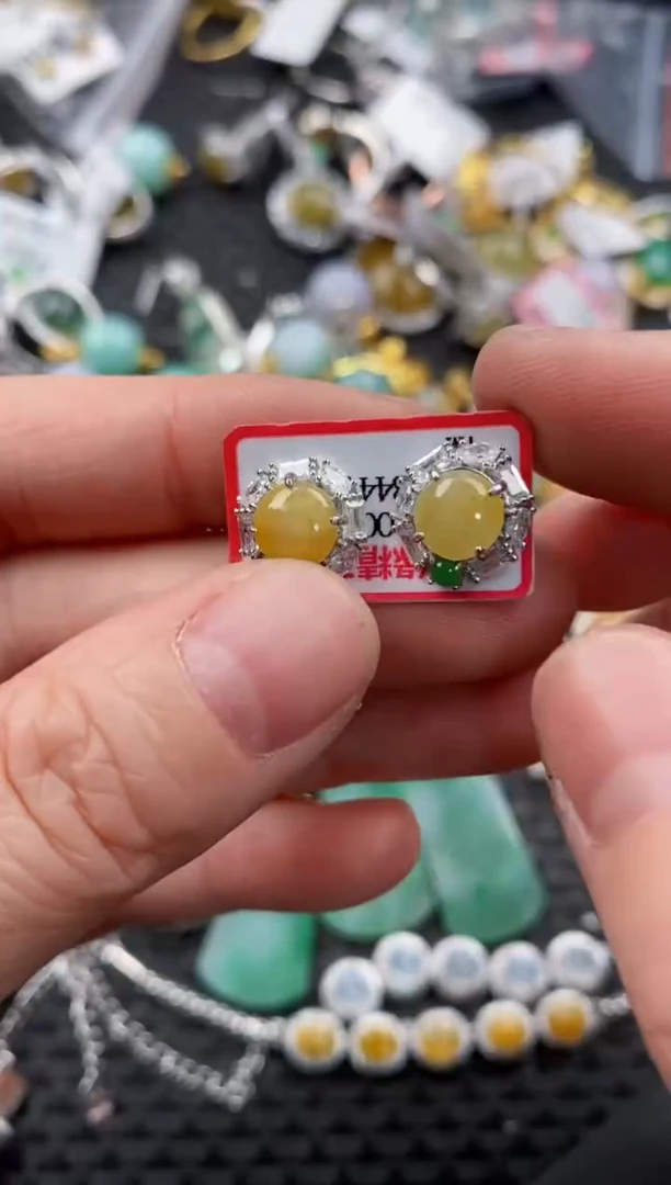 银S925镶嵌戒指翡翠444              1