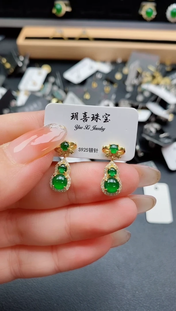 银S925镶嵌戒指翡翠1