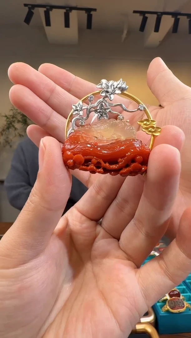 颈饰18K金镶嵌南红玛瑙59-541-12.29多样性拍一发一