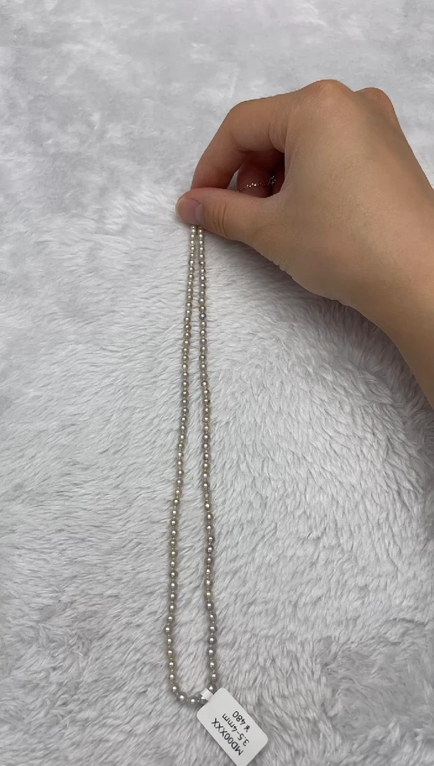 项链银S925镶嵌海水珍珠AK真多麻3.5-4mm