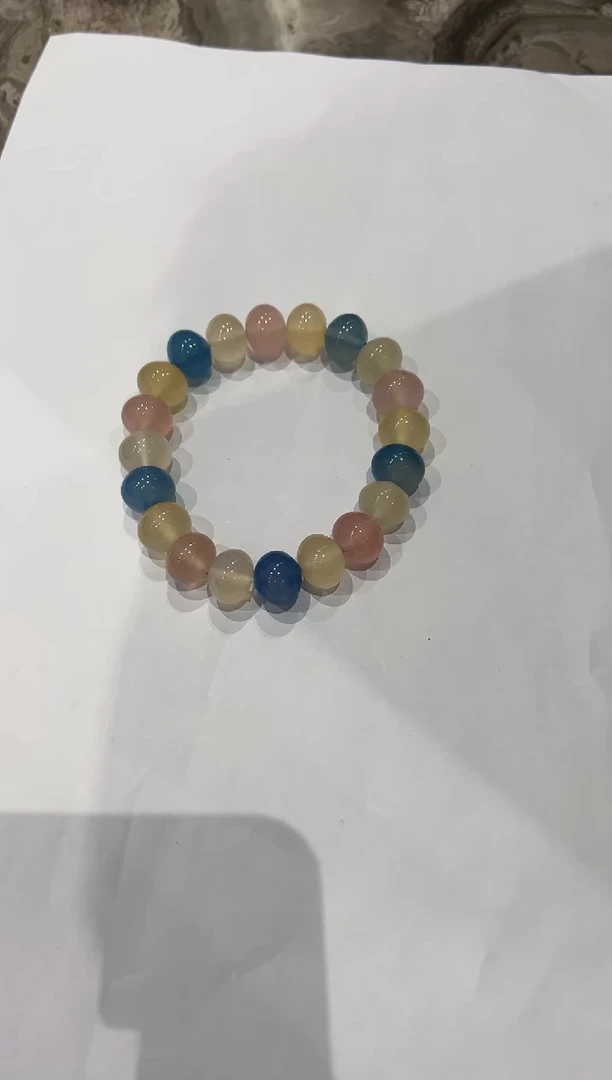 玛瑙/玉髓手串未镶嵌多宝色玛瑙手串 卡12