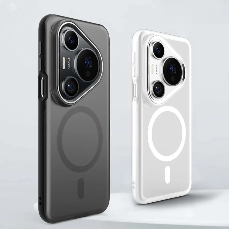 适用华为pura80pro手机壳pura80磨砂亲肤全包透明磁吸防摔后外壳