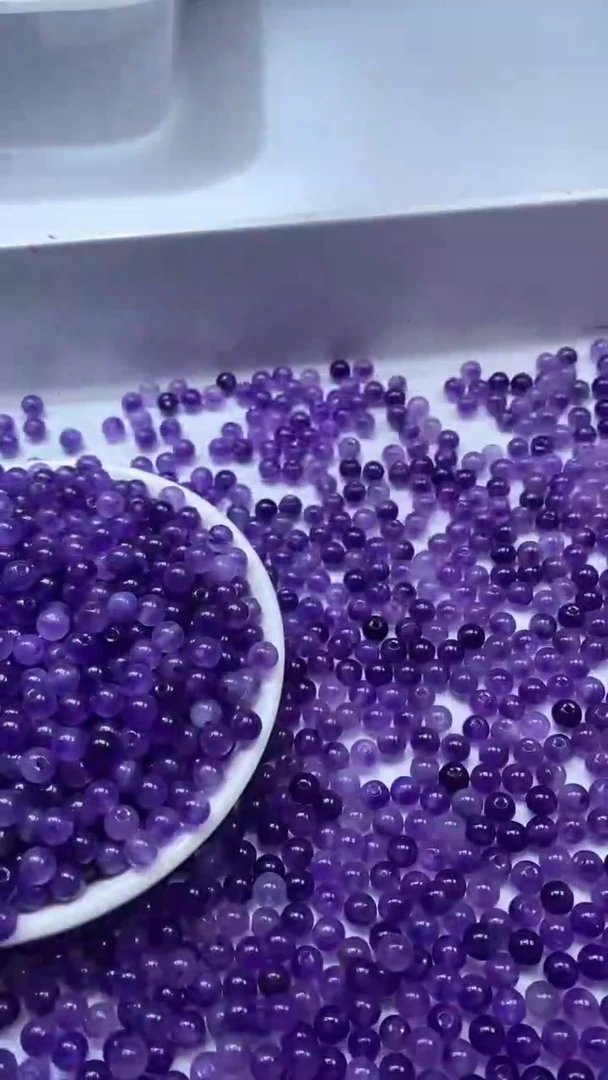 颈饰未镶嵌石英岩玉W481-紫飘花6mm*30颗