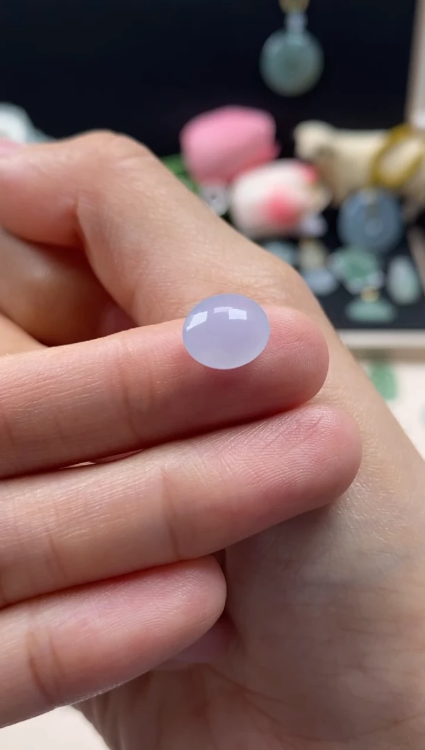 【闪购商品】翡翠颈饰未镶嵌翡翠紫色蛋面