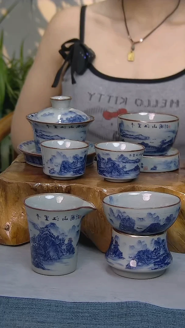 7件套陶瓷茶具家用简装系列