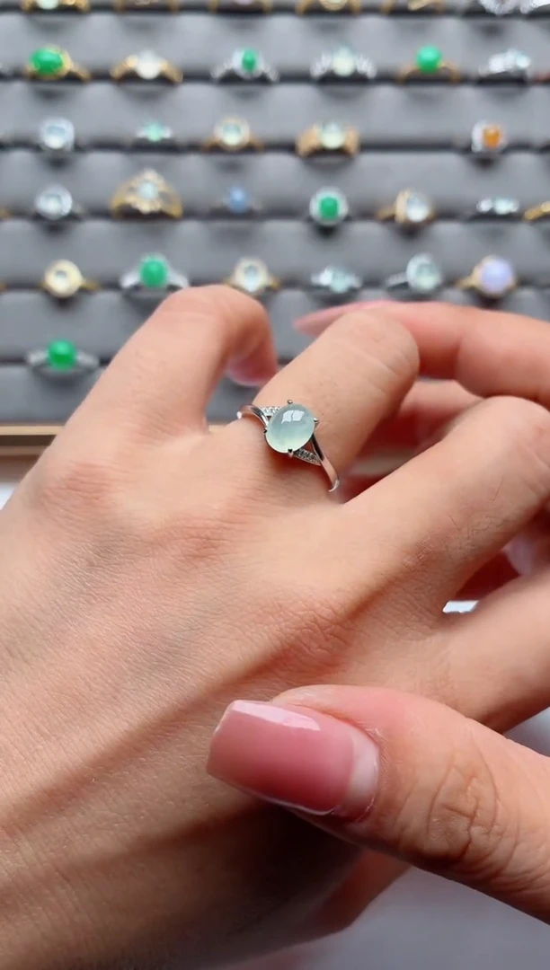 银S925镶嵌戒指翡翠.