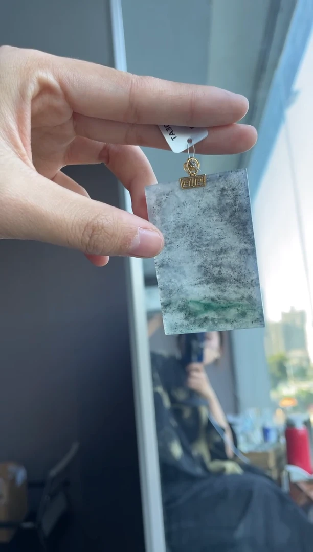 吊坠(不含链)18K金镶嵌翡翠天然缅甸A货翡翠