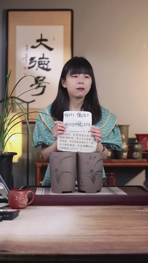 紫砂花盆瑕疵青灰泥小笔筒一对无托