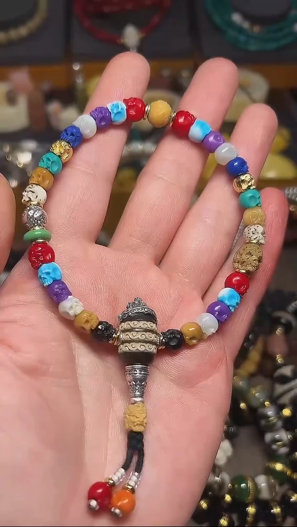 鹿骨手串/手链多彩半鄂骷髅手持