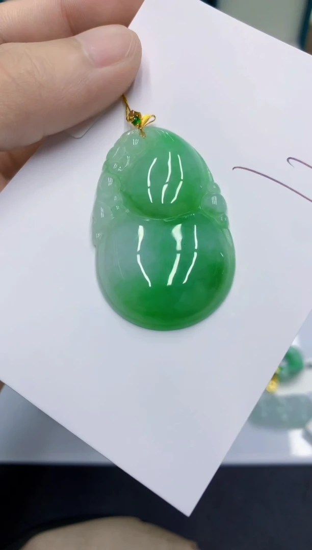 颈饰18K金镶嵌翡翠翡翠