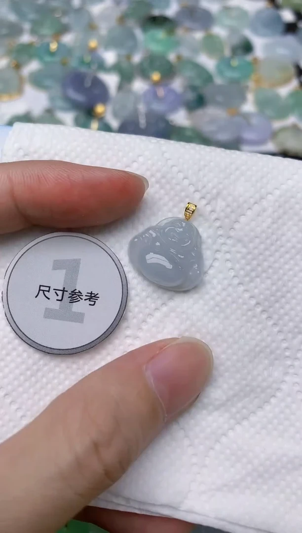 翡翠18K金镶嵌颈饰天然A货翡翠