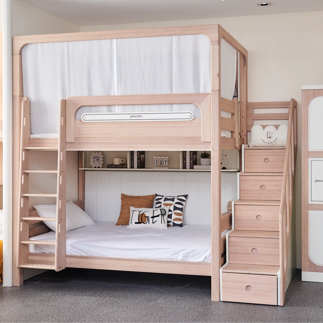 全实木双层床上下同宽1.2米（展品-非全新）