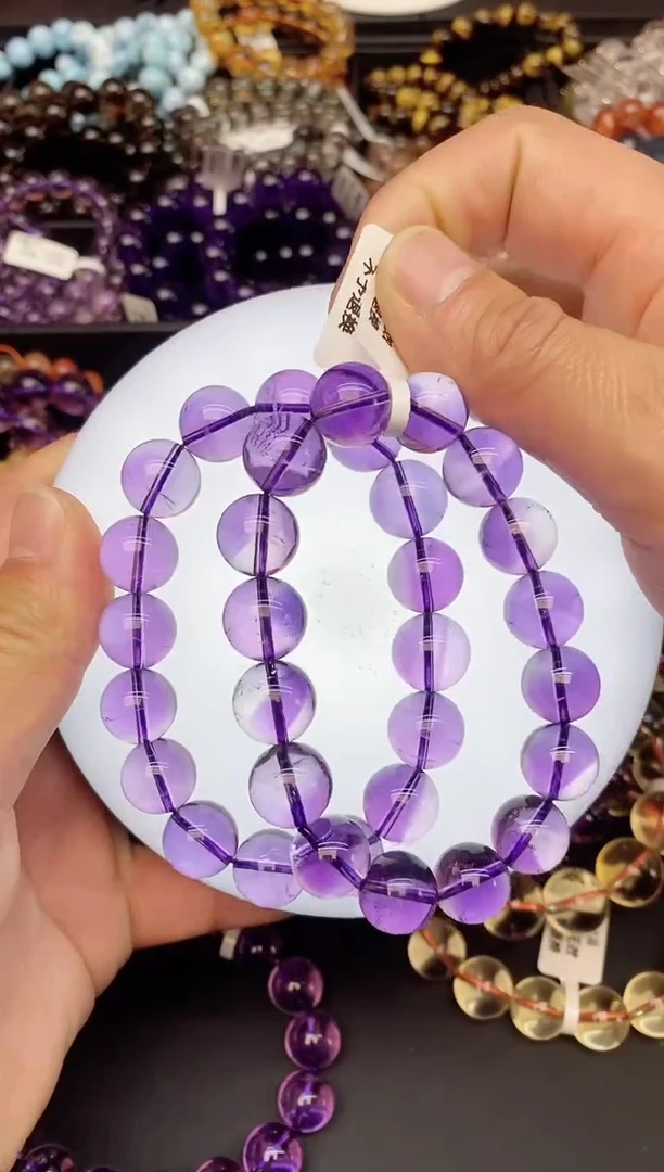 【闪购商品】水晶手串未镶嵌26a紫水晶13mm多样性发其一