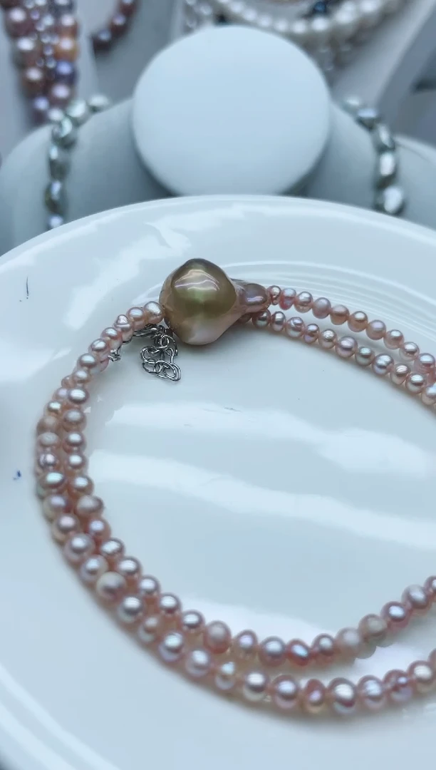 【闪购商品】淡水珍珠颈饰钛钢1