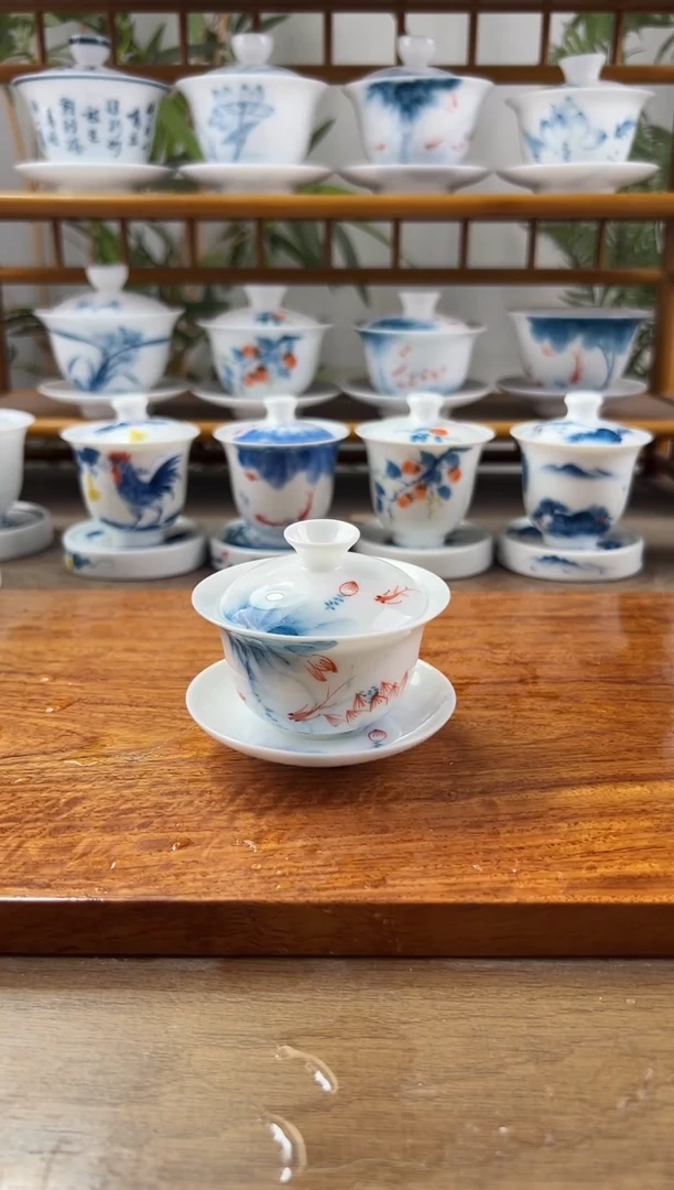 微瑕蓝莲80ml三才盖碗