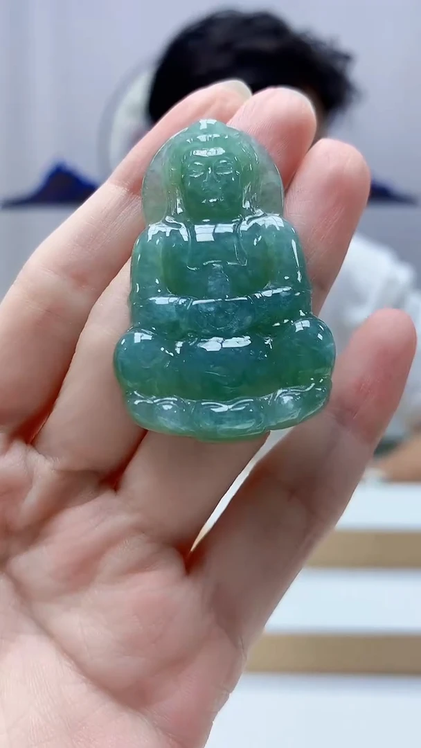 未镶嵌定制翡翠4688zm-毛货挂件观音86
