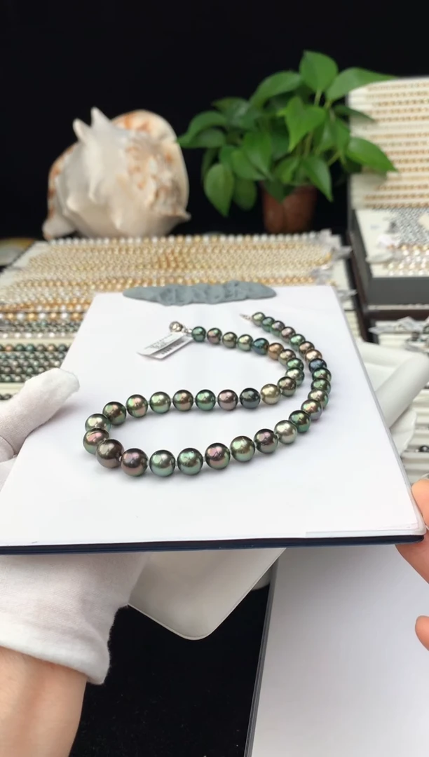 【闪购商品】海水珍珠颈饰银S925镶嵌海水大溪地珍珠项链8-11mm