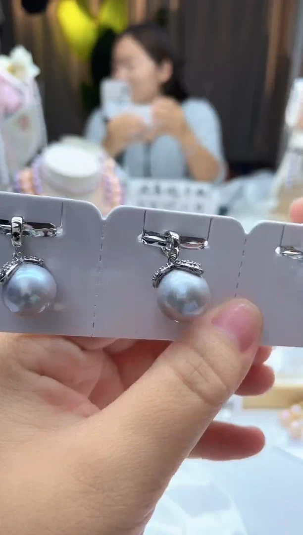 吊坠(不含链)未镶嵌淡水珍珠13mm+灰色系柿柿如意万能扣