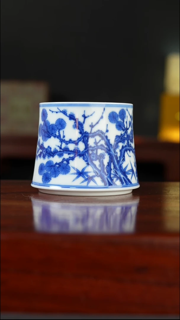 祖传窑  真柴窑传承400年岁寒三友大直口杯
