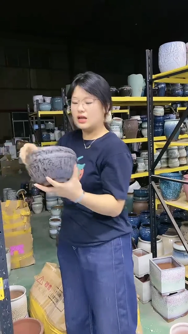 宜兴紫砂粗陶花盆