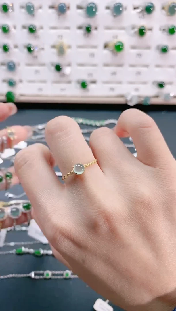 【闪购商品】翡翠戒指银S925镶嵌天然翡翠