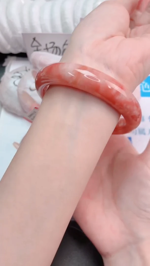 未镶嵌手镯石英质玉桃花酿218-圈口59.3-236