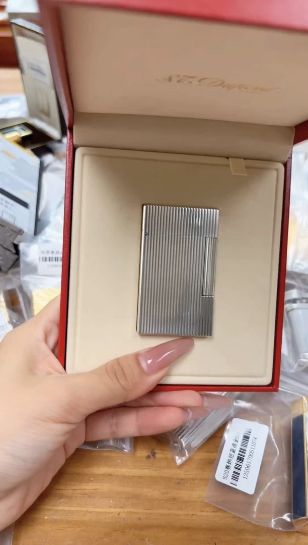 带盒 都彭L2银色竖条纹