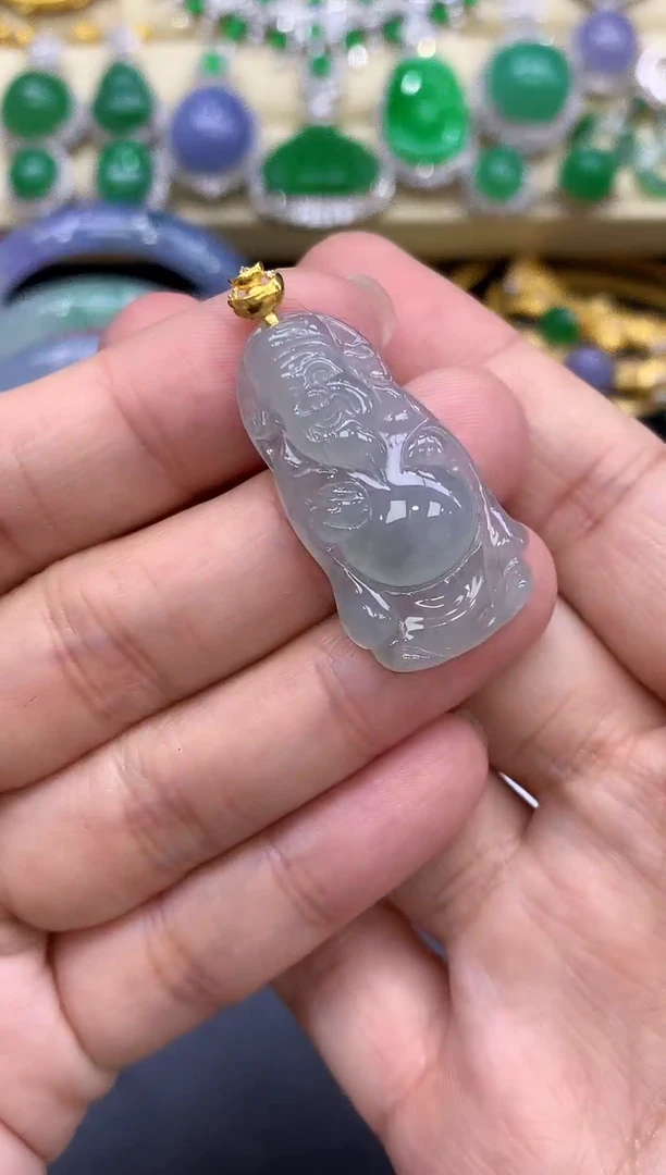 颈饰18K金镶嵌翡翠115-中国好珍宝