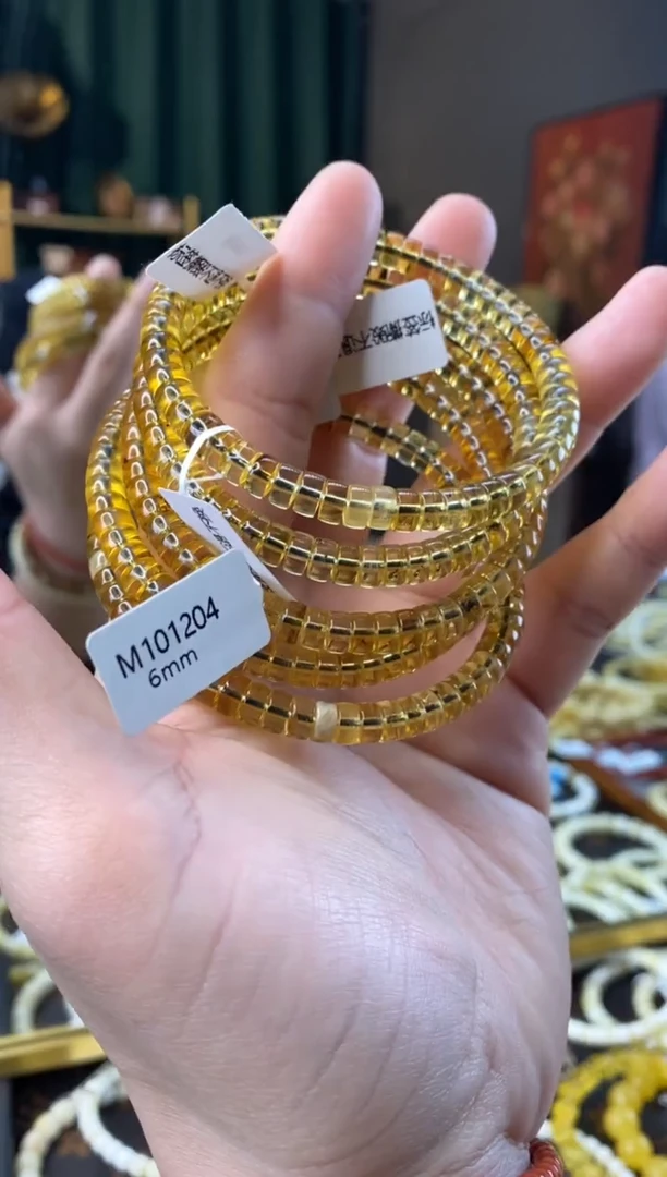 【闪购商品】蓝珀手串未镶嵌6mm药片微瑕多样性发其一