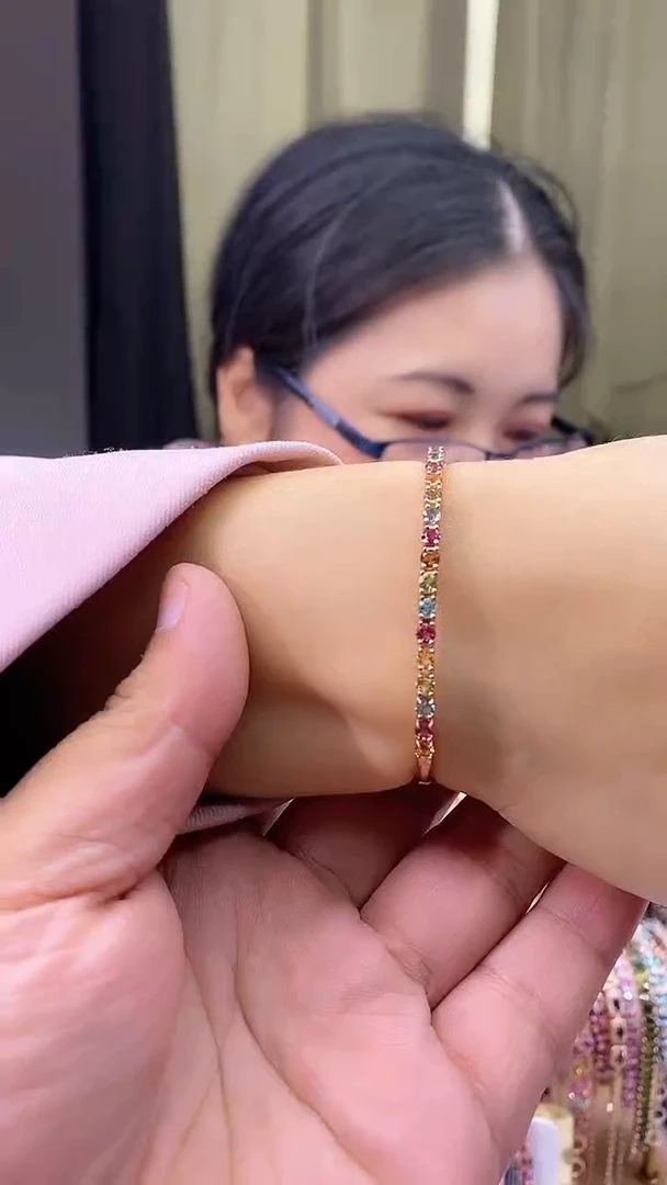 【闪购商品】碧玺手镯银S925镶嵌345354354354