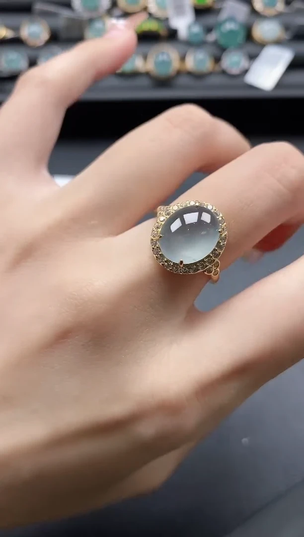 【闪购商品】翡翠戒指银S925镶嵌111111