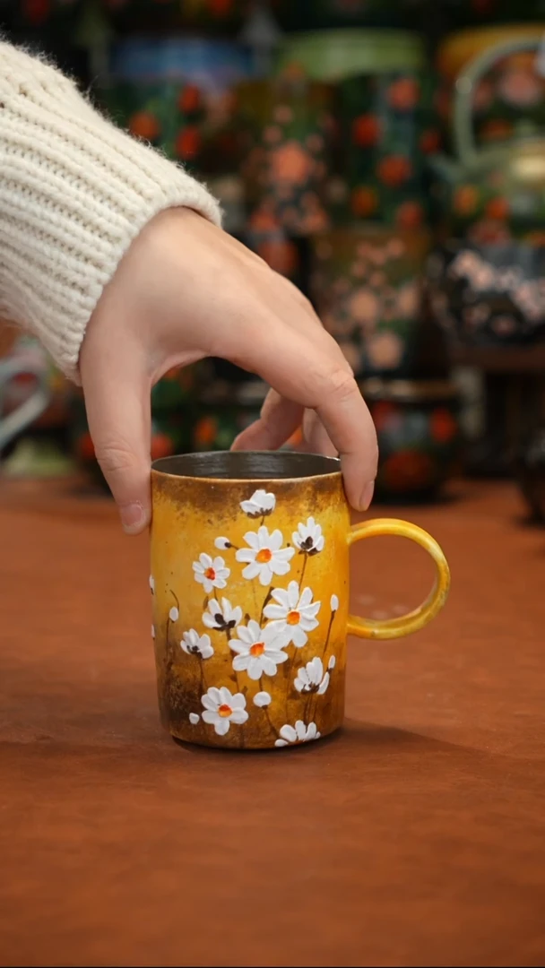 油画  釉下彩   杯子