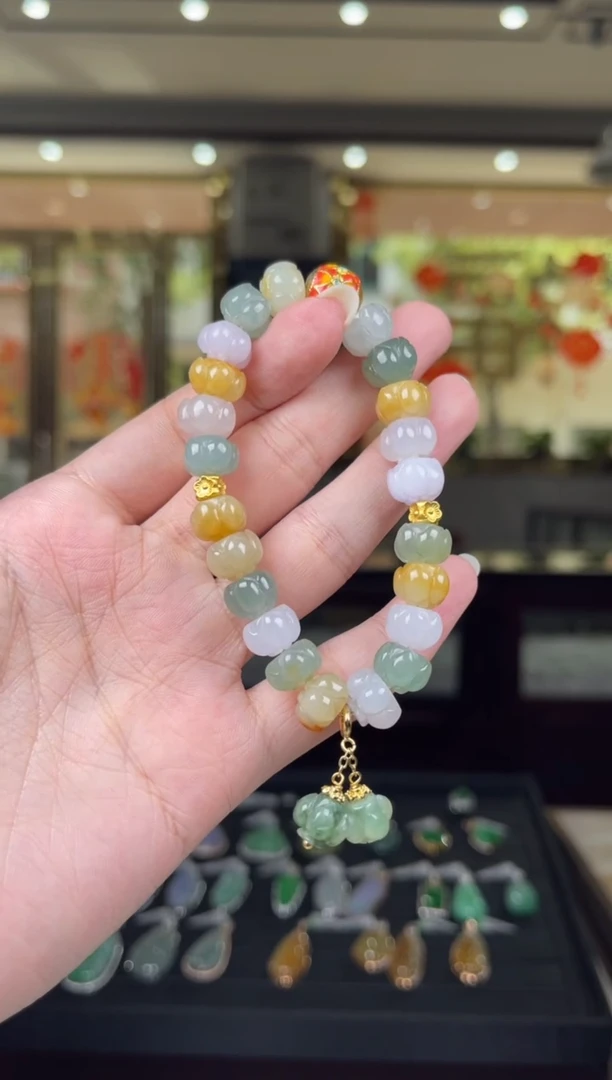 未镶嵌手串翡翠215号标签撕毁不退换