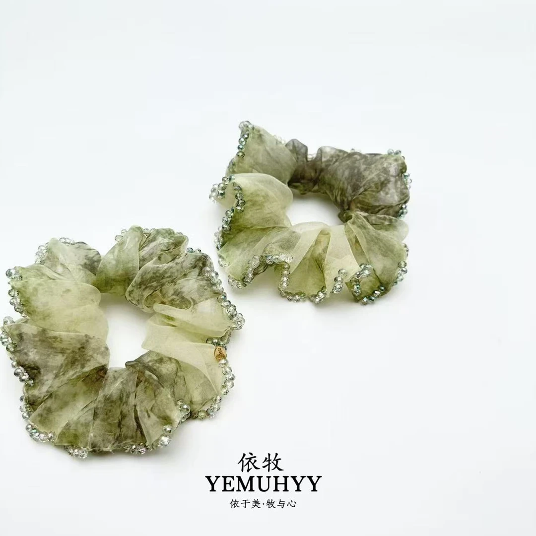 YEMUHYY / 依牧 原创设计法式轻奢手工穿晶发圈高级感扎发发圈E72