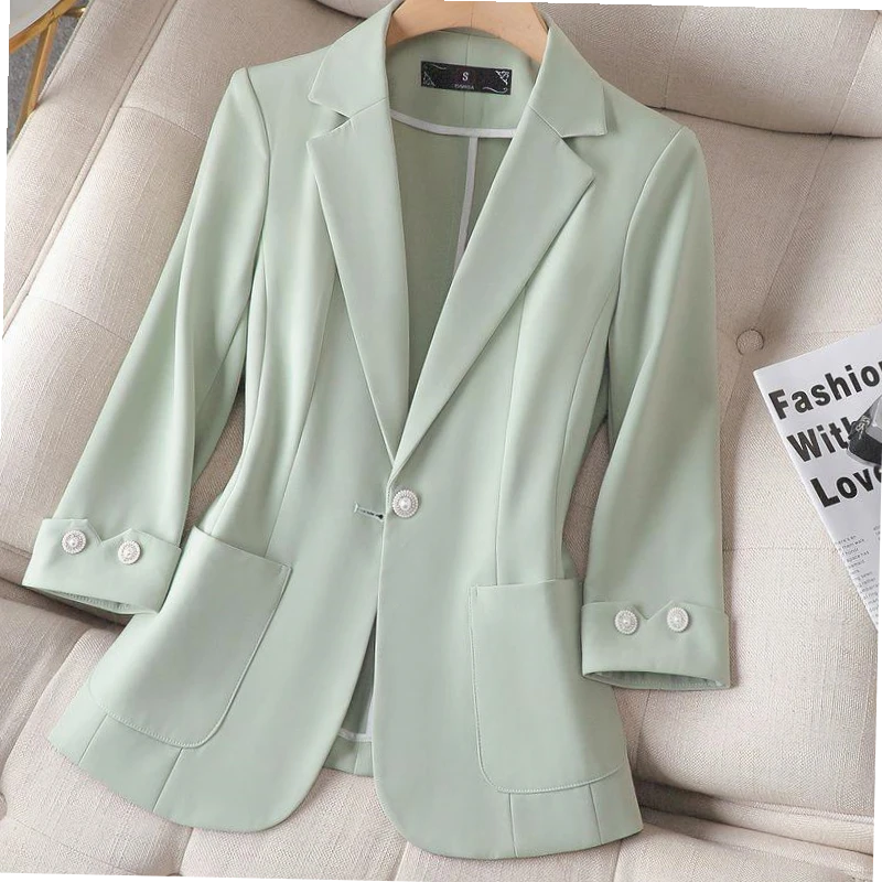 套装春秋西装外套女春季短款小个子简约新款休闲修身上衣薄显瘦
