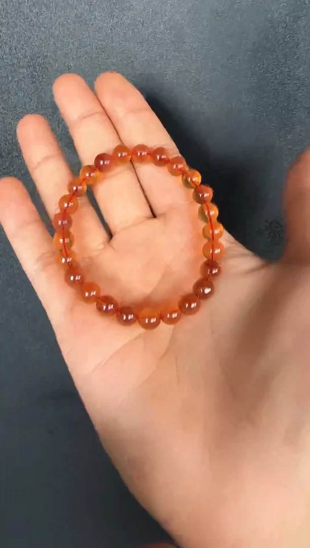 手串琥珀未镶嵌*52微瑕缅甸琥珀紫罗兰手串7mm