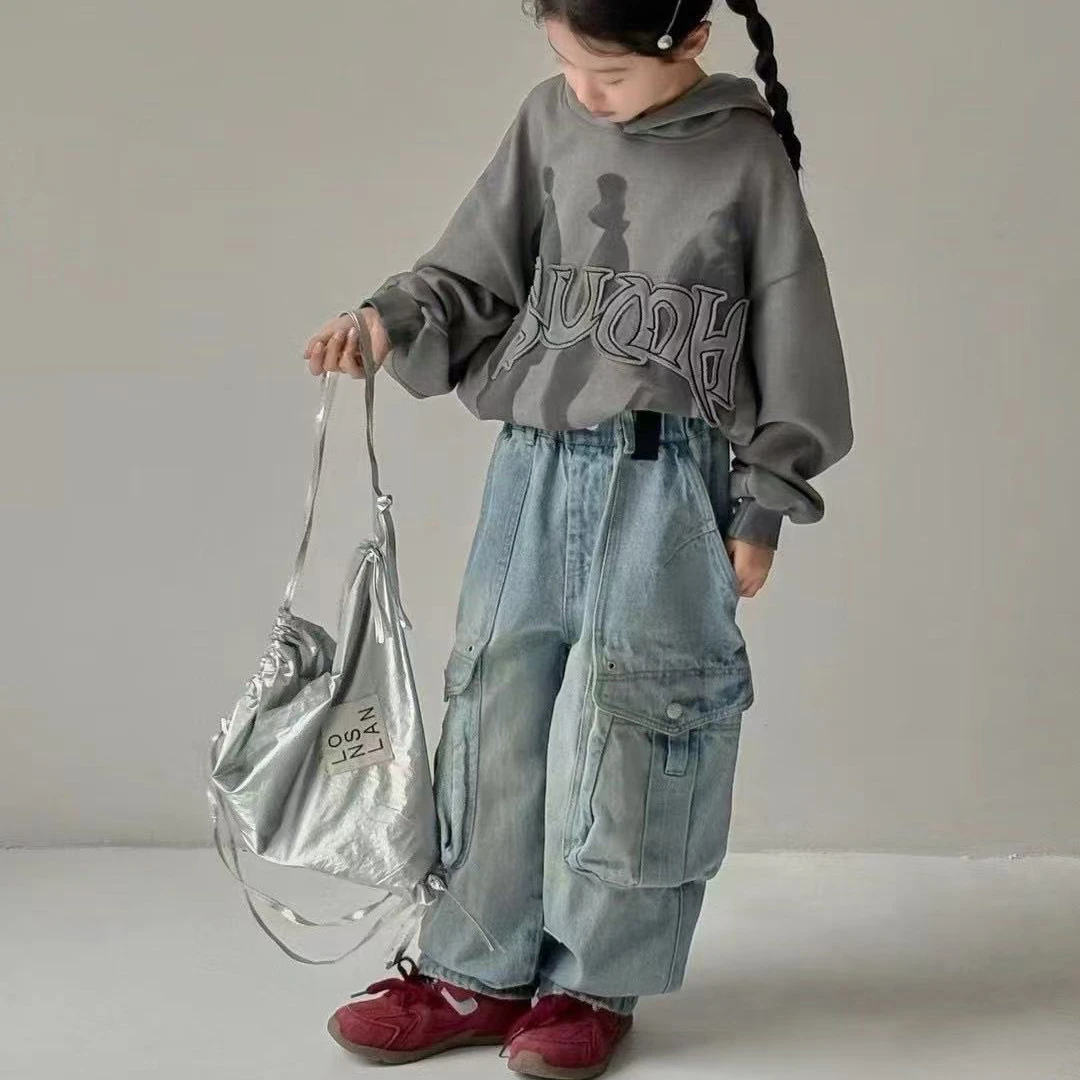 儿童冬款加绒牛仔裤