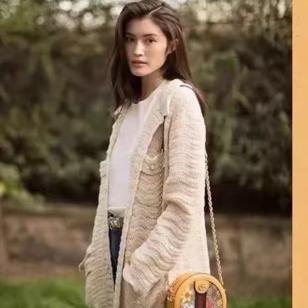 95新 GUCCI/古驰 古驰米色中长款外套
