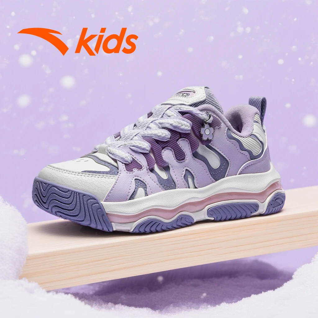 布朗尼安踏儿童女大童棉鞋巴斯夫二棉鞋防滑耐磨青少年运动加绒鞋