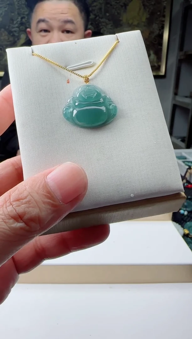 【闪购商品】翡翠颈饰18K金镶嵌多样性发货一件发货佛公配皮绳