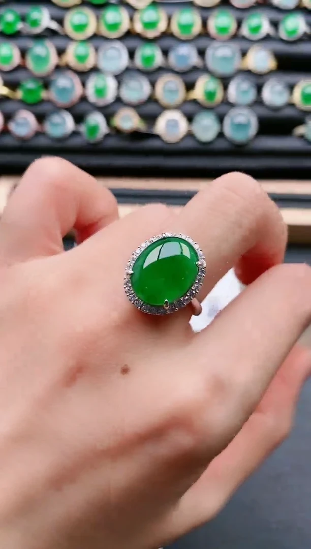 【闪购商品】翡翠戒指银S925镶嵌11111