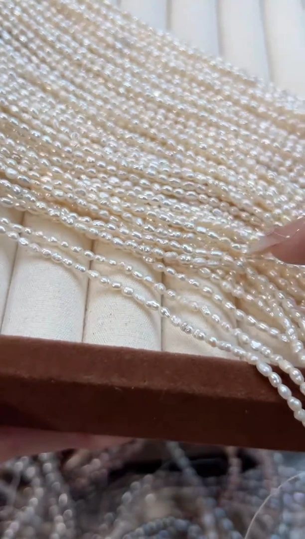 未镶嵌福利淡水珍珠极细强光*无核珍珠项链2mm左右（白色）一条